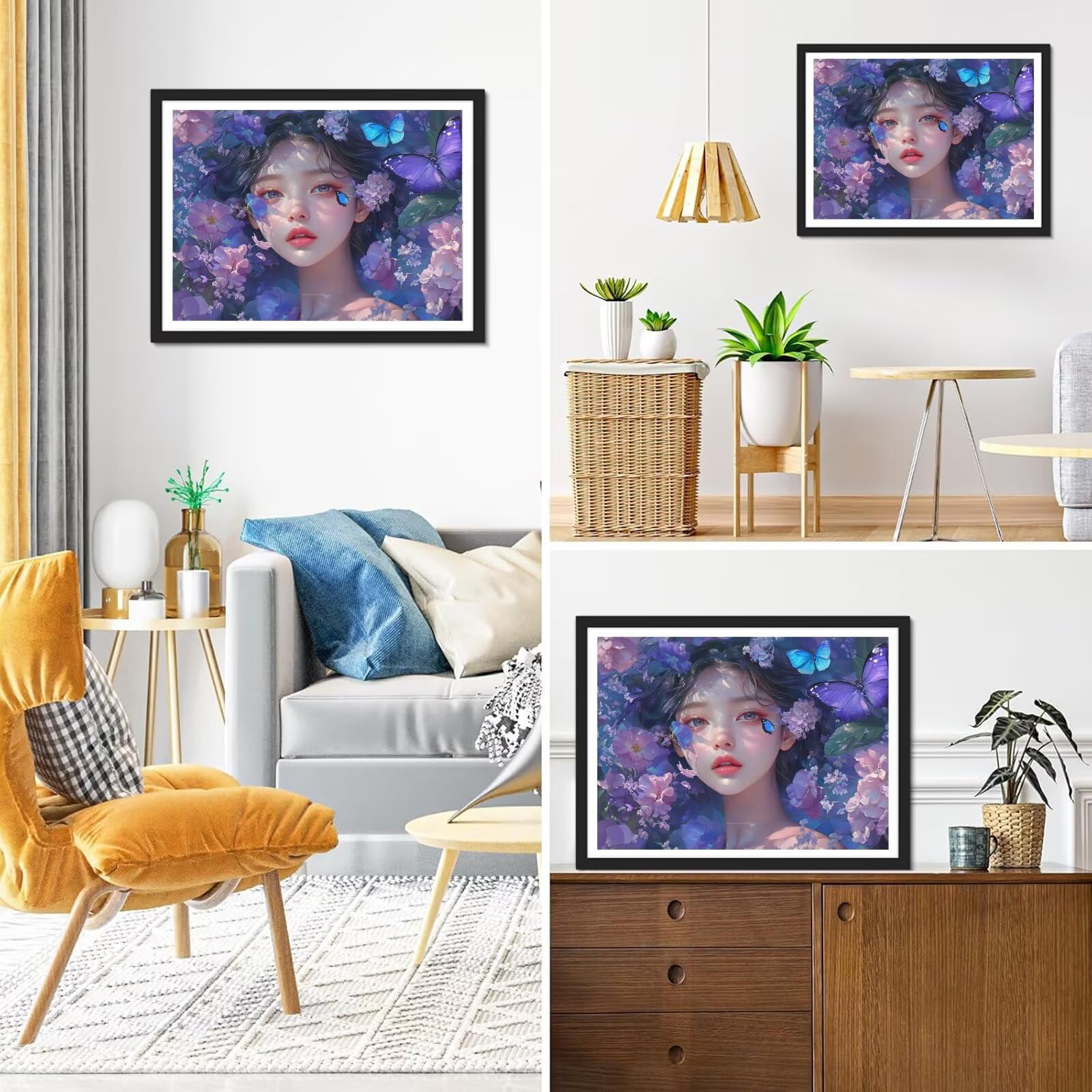 Diamond Painting Schmetterl, 5D Diamond Painting Erwachsene 70x90cm qw1-623