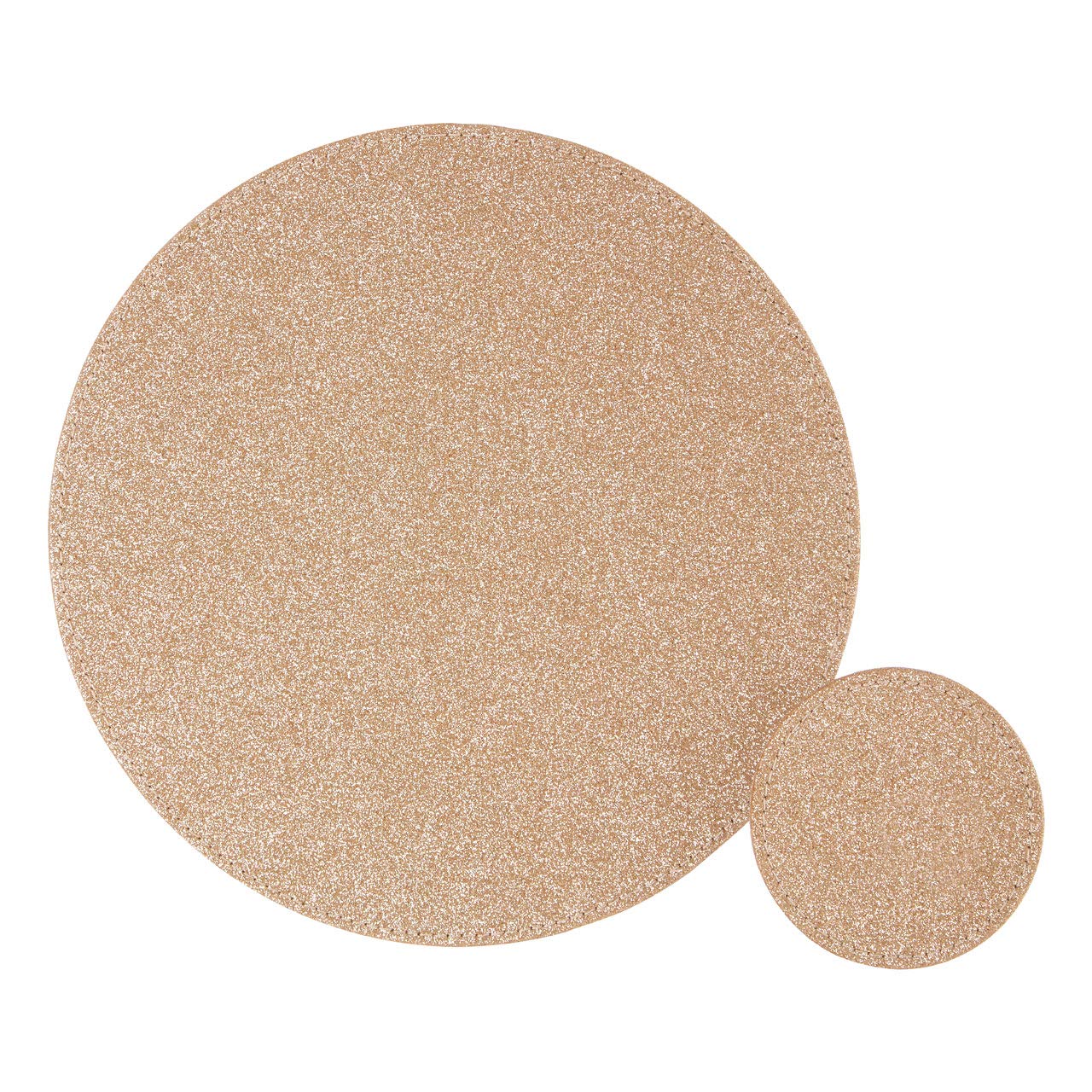 Premier Housewares Set Di 4 Tovagliette Rovesciabili Oro E Argento Con Glitter - Morbida Ecopelle, 28 Cm - 3