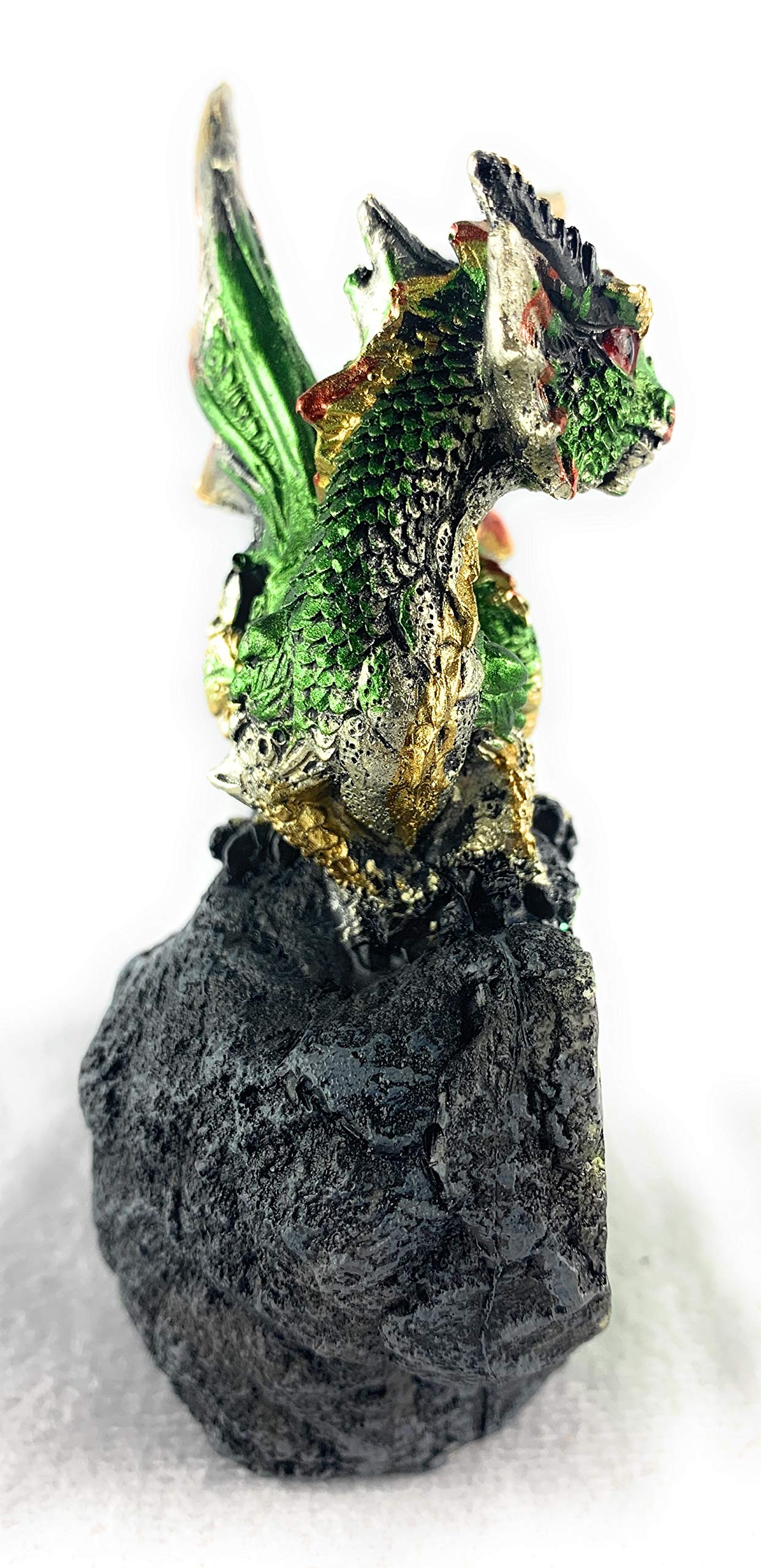 Ain't It Nice Drachenstatue, Felsen, Kunstgeode, Höhle, funkelnd, mittelalterlich, Sammlerstück, Fantasy-Drachenfigur, Grün, 7,6 x 3,8 x 10,2 cm (L x B x H)