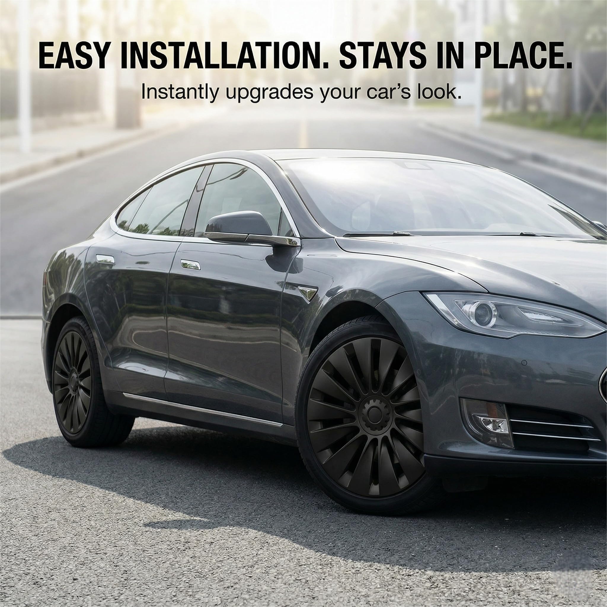 Photo 1 of **MISSING PARTS**
5OOO5OOO ?4PCS? 19 Inch Hub Cap for Tesla Model Y Wheel Hubcap Performance Replacement Right&Left Wheel Cap Full Rim Cover Accessories 2024 (B-LR Matte Black)