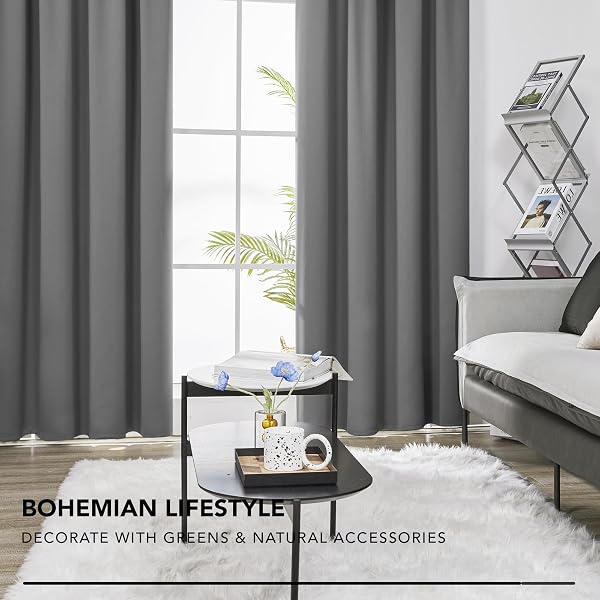 Deconovo Grey Blackout Curtains Thermal Super Soft Pencil Pleat Curtains Bedroom 46 x 54 Drop Inch Light Grey 2 Panels - 5