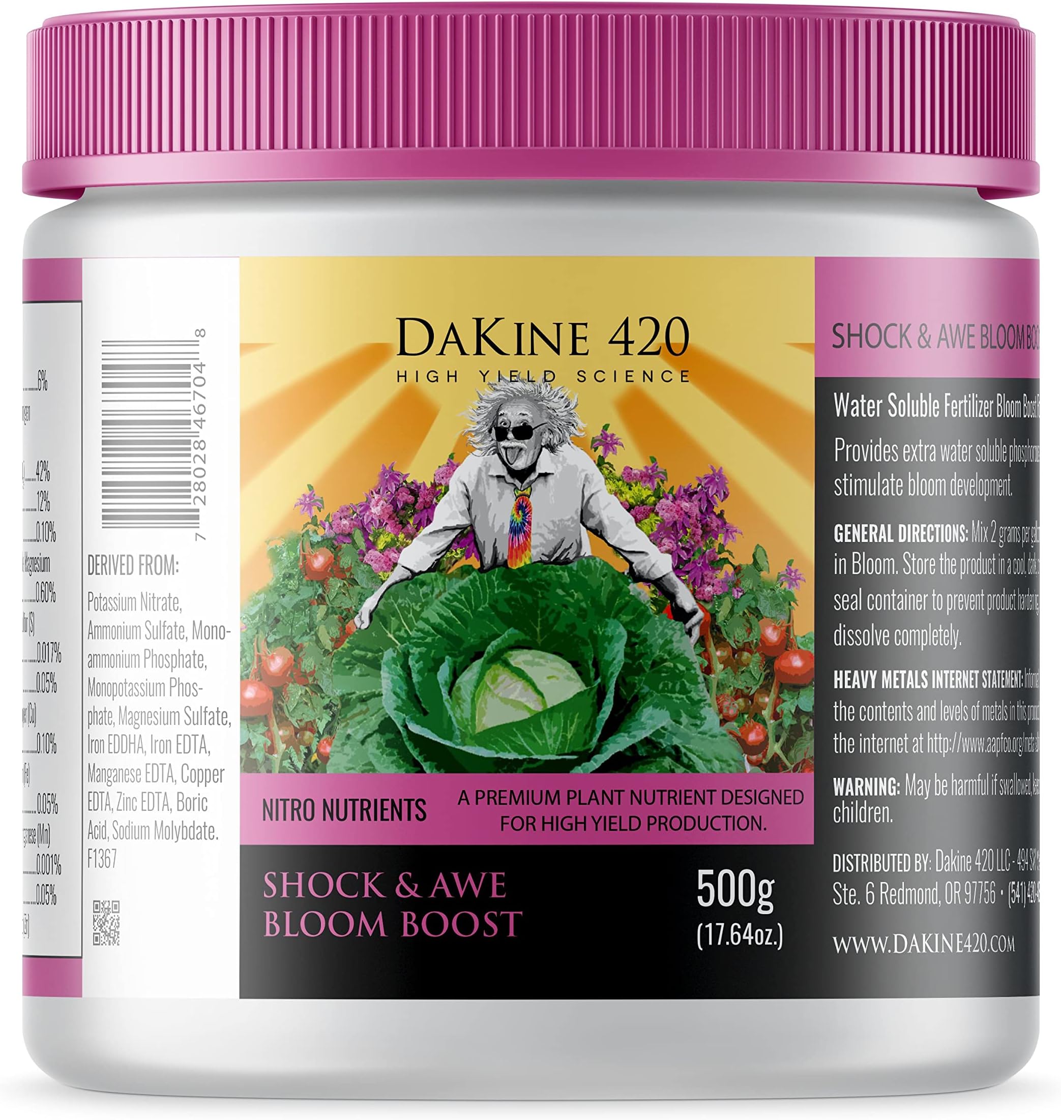 Dakine’s 420 Shock & Awe Booster (500g) - Indoor Plant Food- pH Balance Indoor Plant Fertilizer – Plant Nutrients Powder