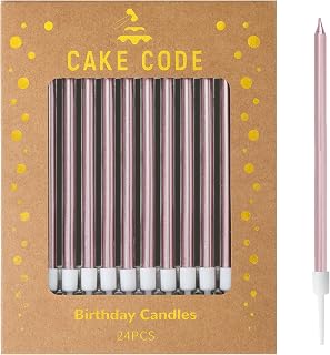 Rose Gold Long Thin Birthday Candles, Cake Candles, Birthday Parties, Wedding Decorations, Party Candles