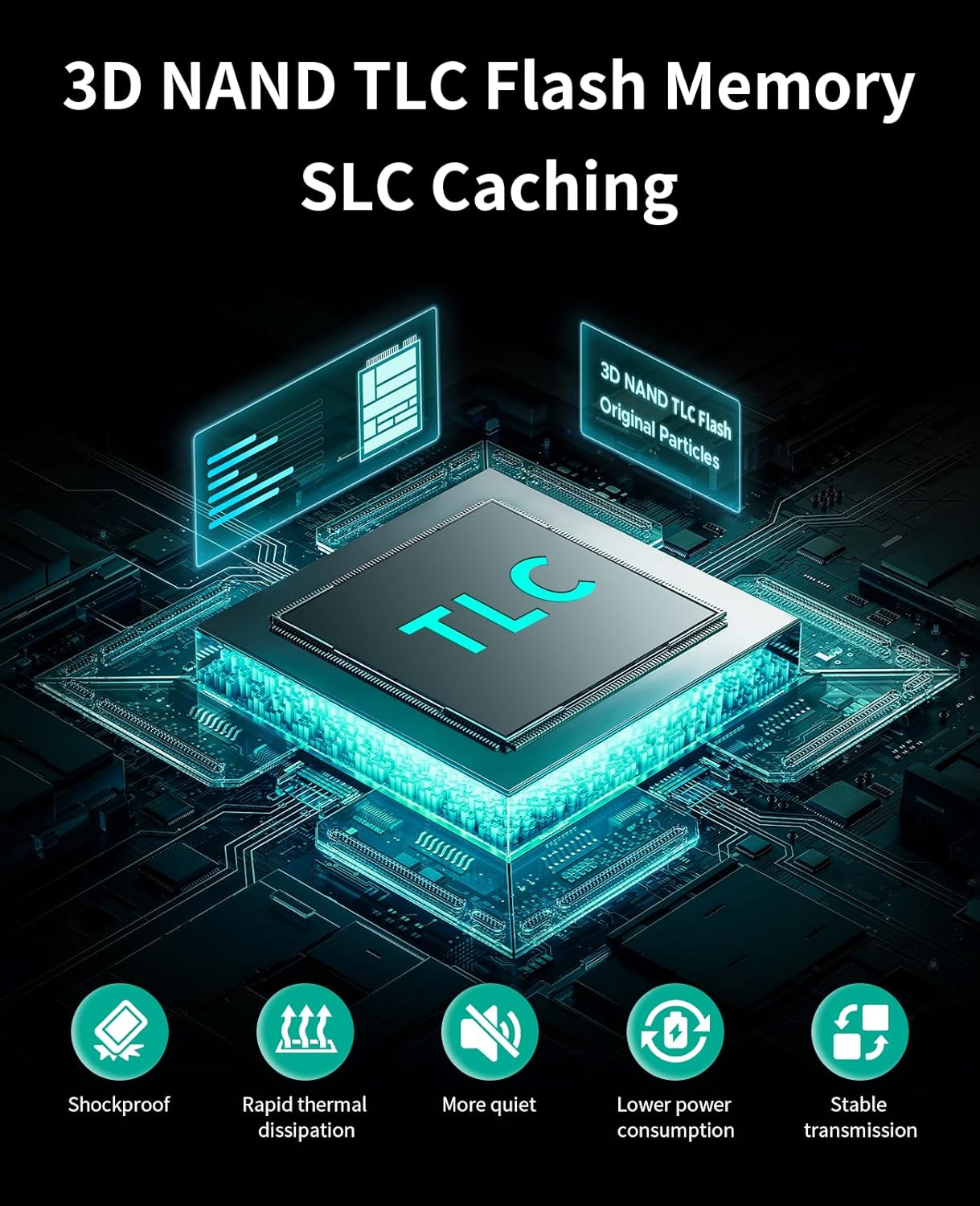 PHIXERO SSD 2TB 3D NAND TLC & SLC Cache SATA Ⅲ 2.5 inch Interne Solid State Drive for Laptop/Desktop PC/Mini PC - P500