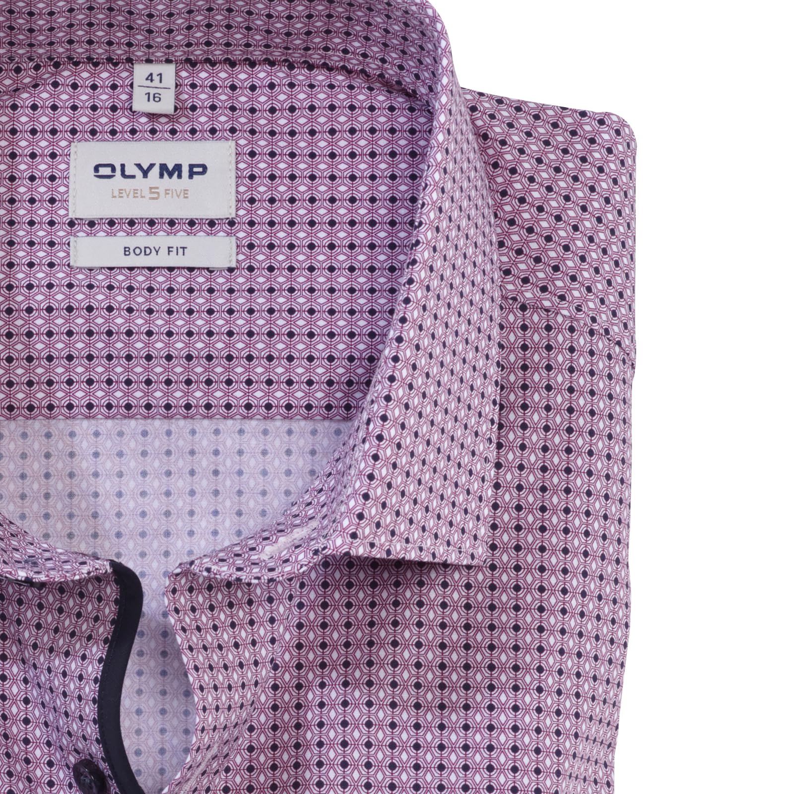OLYMP Herren Businesshemd Schlank Geometrisch 200944