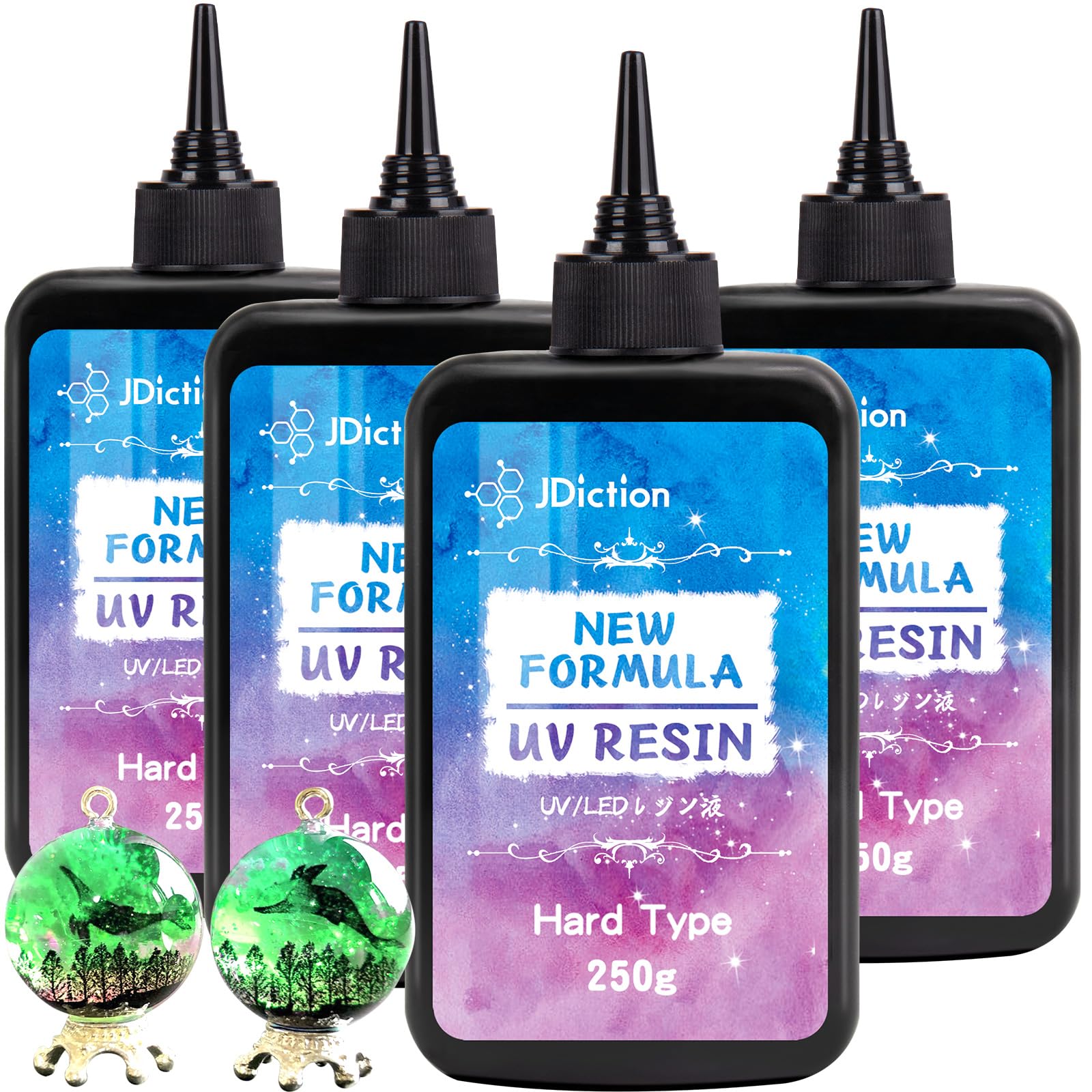 JDiction1000g UV Resin, New Formula Crystal Clear UV Resin Solar Cure Sunlight Activated Hard UV Resin Kit for Jewelry Making, Casting and Coating DIY Crafts