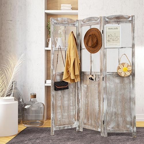 Miniatura 3 de Giantex Divisor de habitación, separadores de habitación de 6 pies y pantallas de privacidad plegables, separadores de habitación, divisor para