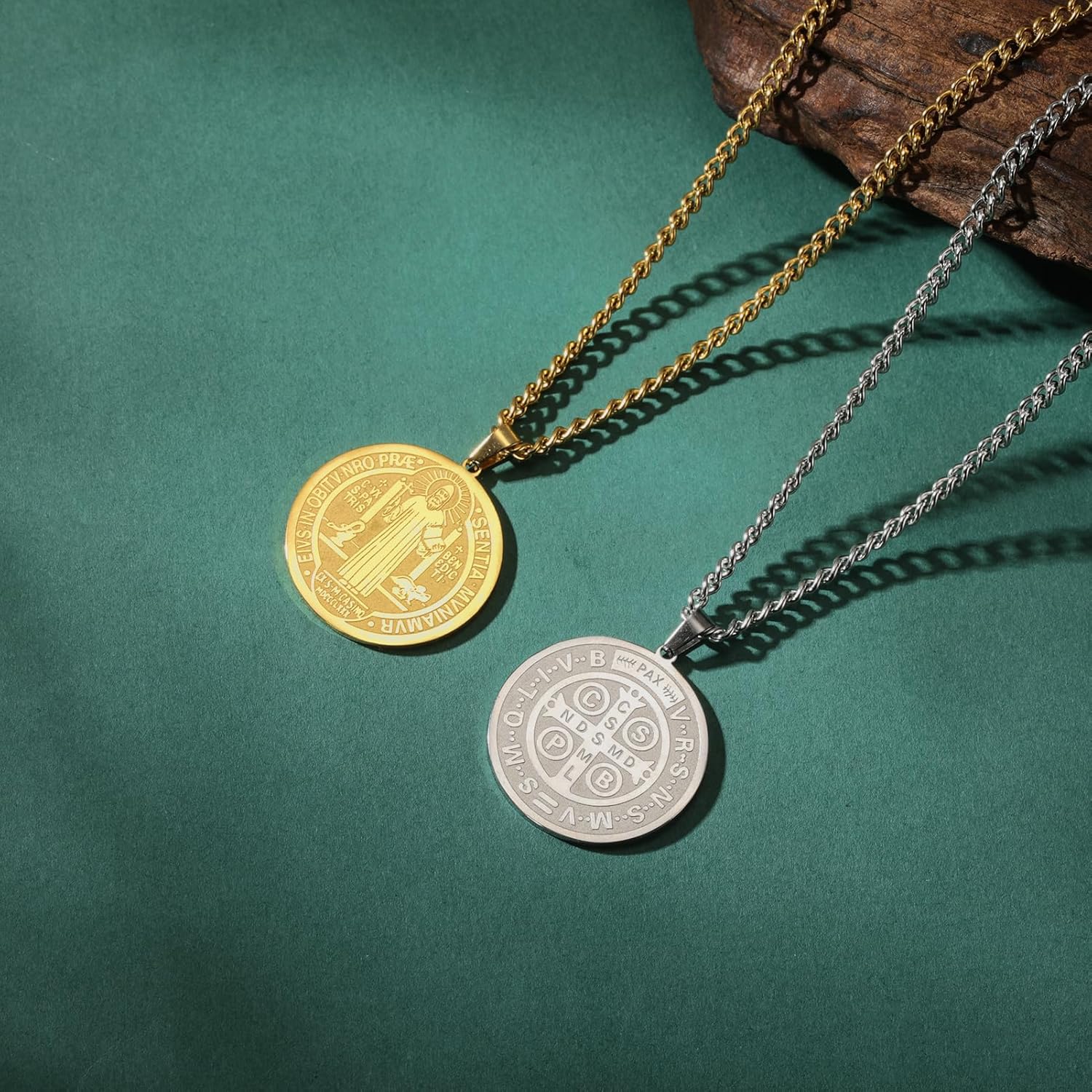 Amaxer Saint Benedict of Nursia Adjustable Necklace for Women Men Saints Medal Religious Protection Pendant Amulet Jewelry - Image 7