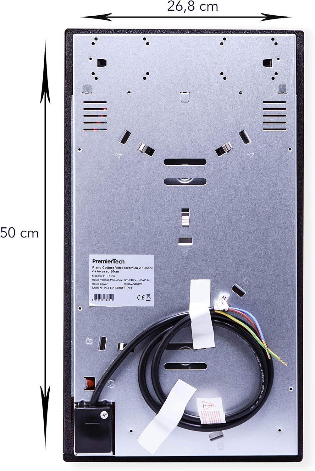 PremierTech Piano Cottura Vetroceramica elettrico 4 Fuochi 60cm PT-PC4C Display Led Touch Control vetro front smussato da incasso PremierTech Piano Cottura Vetroceramica elettrico 4 Fuochi 60cm PT-PC4C Display Led Touch Control vetro front smussato da incasso