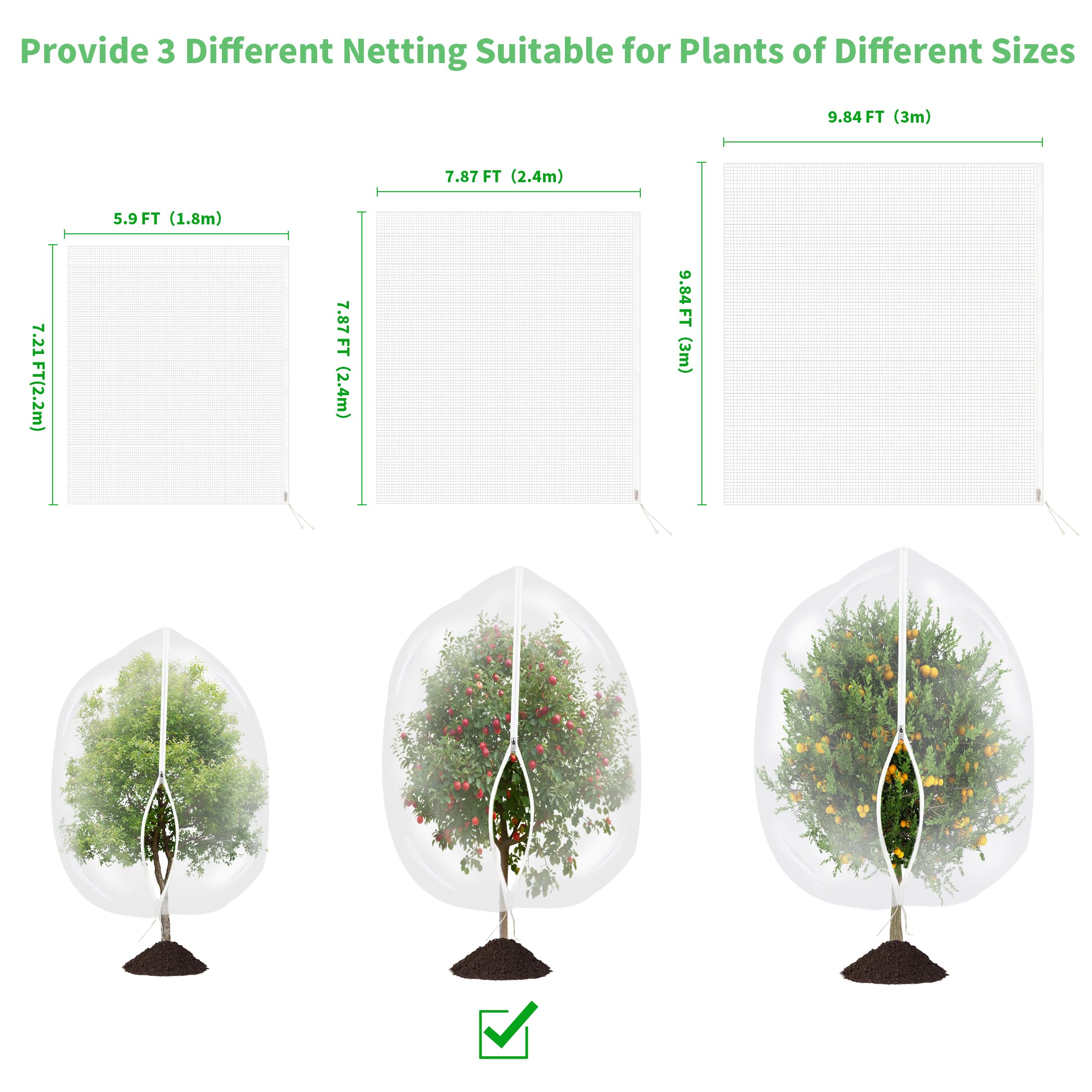 afzdby Copertura per piante da giardino (2, 7,87 × 2,87 FT)