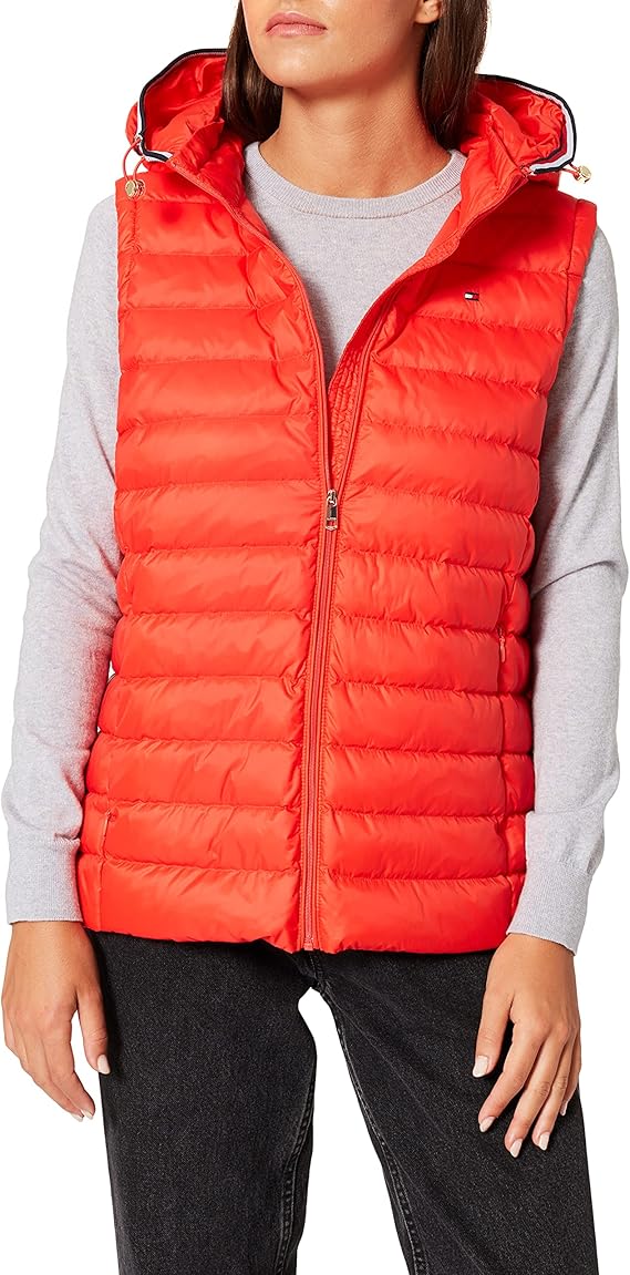 Tommy Hilfiger Women's WW0WW30841 Down Vest, Daring Scarlet, 3XL