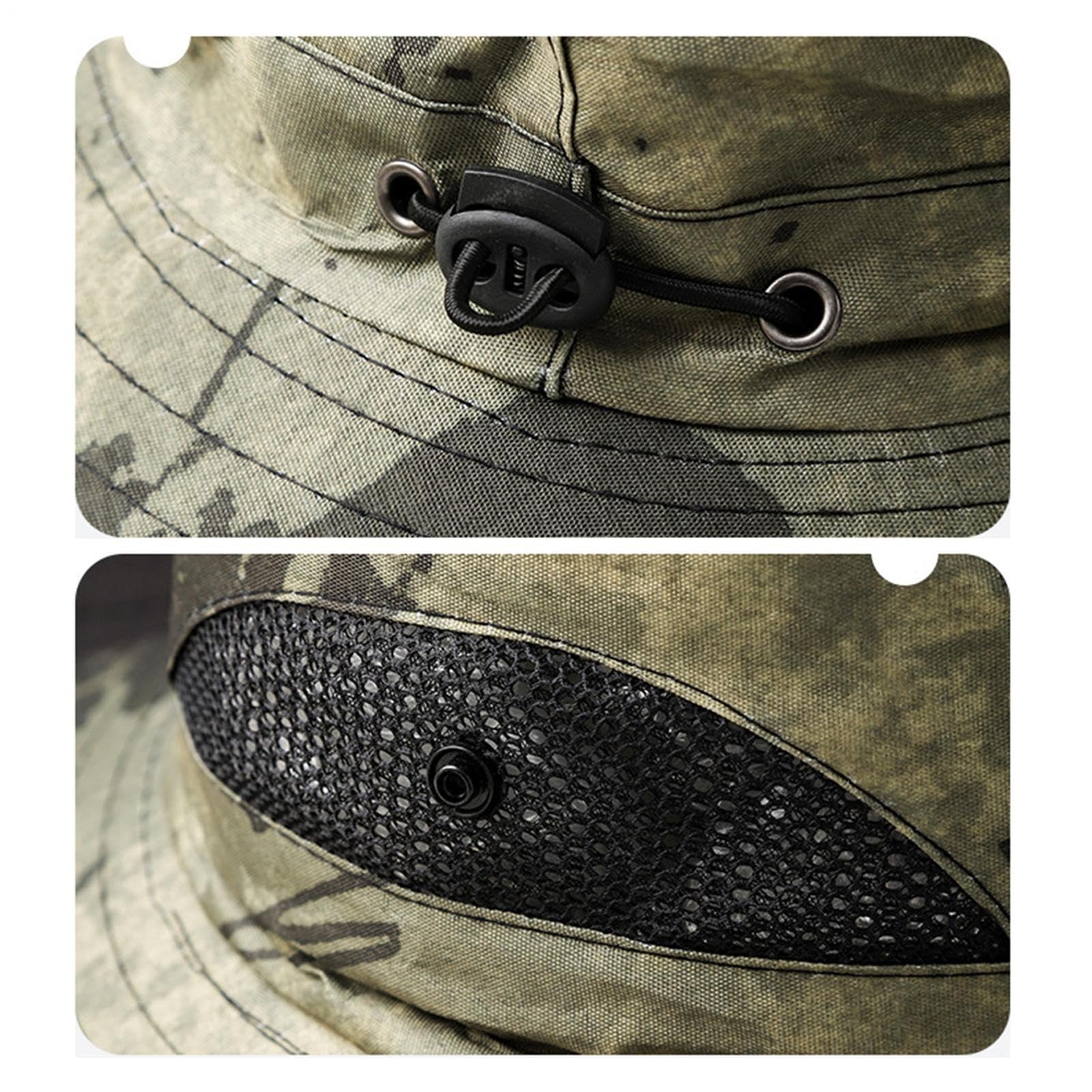 Cappello con Ventilatori a Energia Solare - Ventola a 4 Teste, Tesa Larga, Alimentato a Energia Solare - Cappello da Pescatore per Esterni - per Pesca, Campeggio, Giardinaggio, Hiking, Lavoro, Viaggi,
