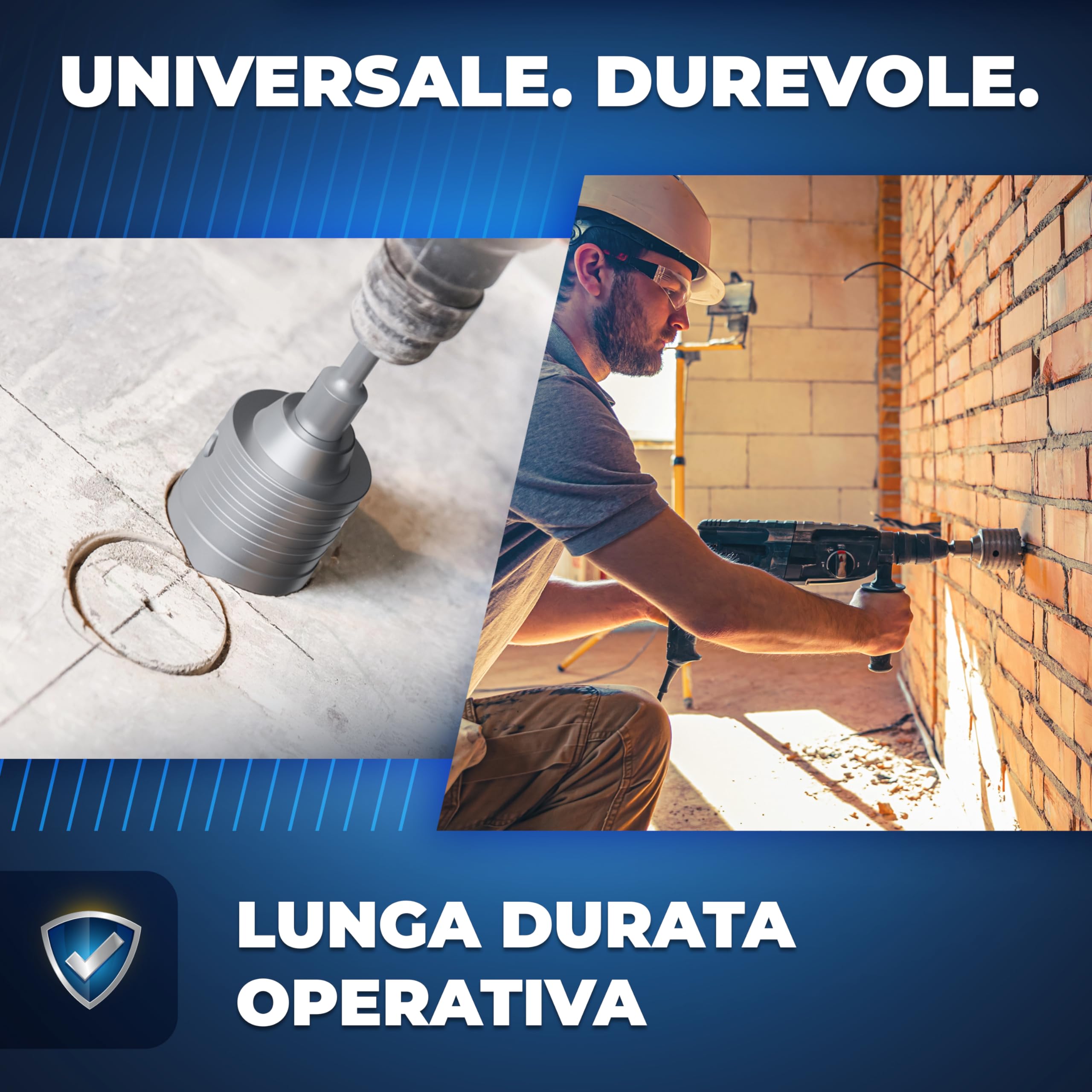 S&R Fresa a Tazza per Muro Cemento Ø 68mm Corona Diamantata Carotatrice a Secco + Adattatore SDS PLUS + Punta Centraggio 8x110 mm