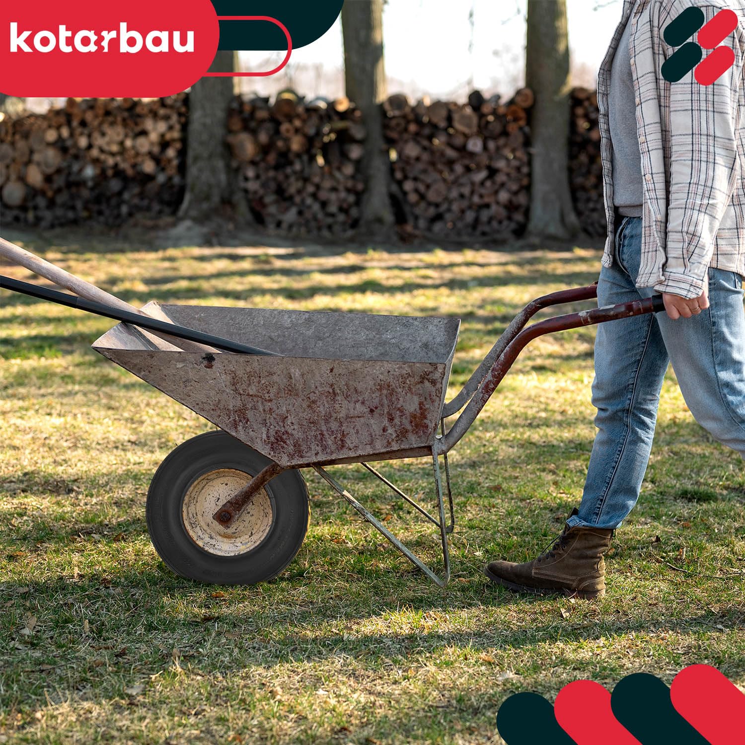 KOTARBAU® Schubkarre Reifen - 4.00-8 - Sackkarre Ersatzreifen - ⌀ 38 cm - für Schubkarrenrad - Schubkarrenreifen - Gummi - Schwarz