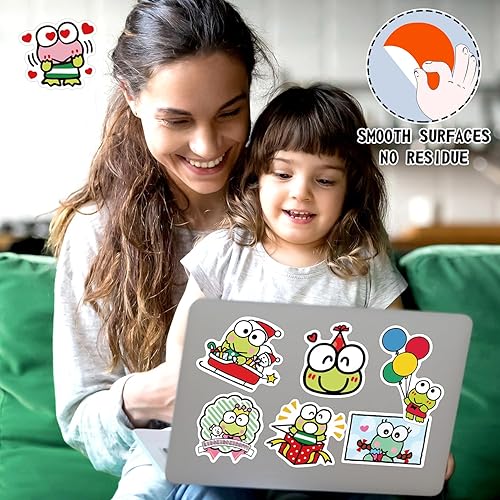 Miniatura 2 de 100 calcomanías de dibujos animados kawaii, calcomanías de vinilo impermeables para laptop, botellas de agua, patineta, guitarra, niños, niñas,