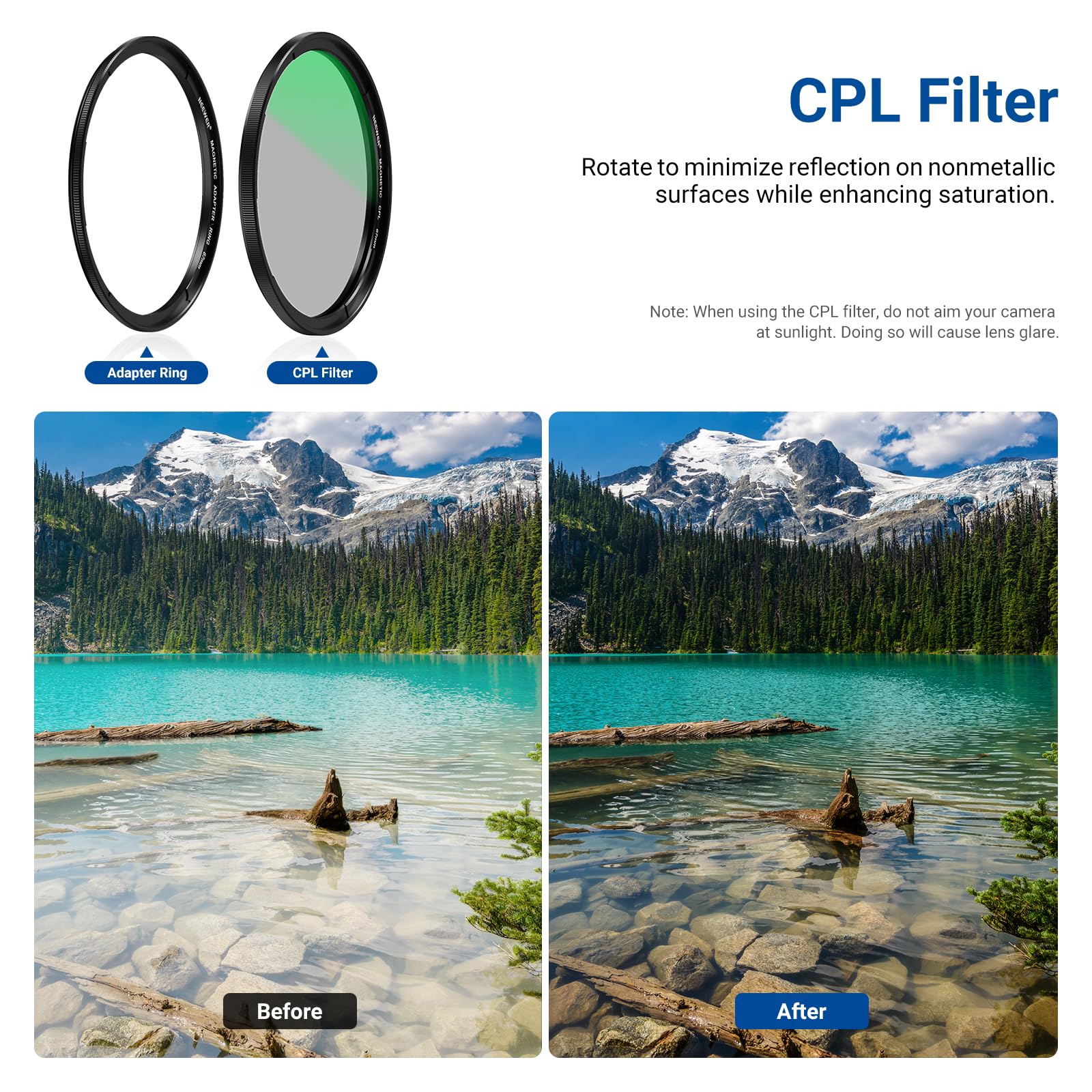 NEEWER Zestaw filtrów magnetycznych 67 mm, CPL + ND2-32 zmienna + czarna dyfuzja 1/4 + osłona obiektywu + pierścień adaptera, filtry polaryzacyjne okrągłe i neutralna gęstość, można układać w stos do
