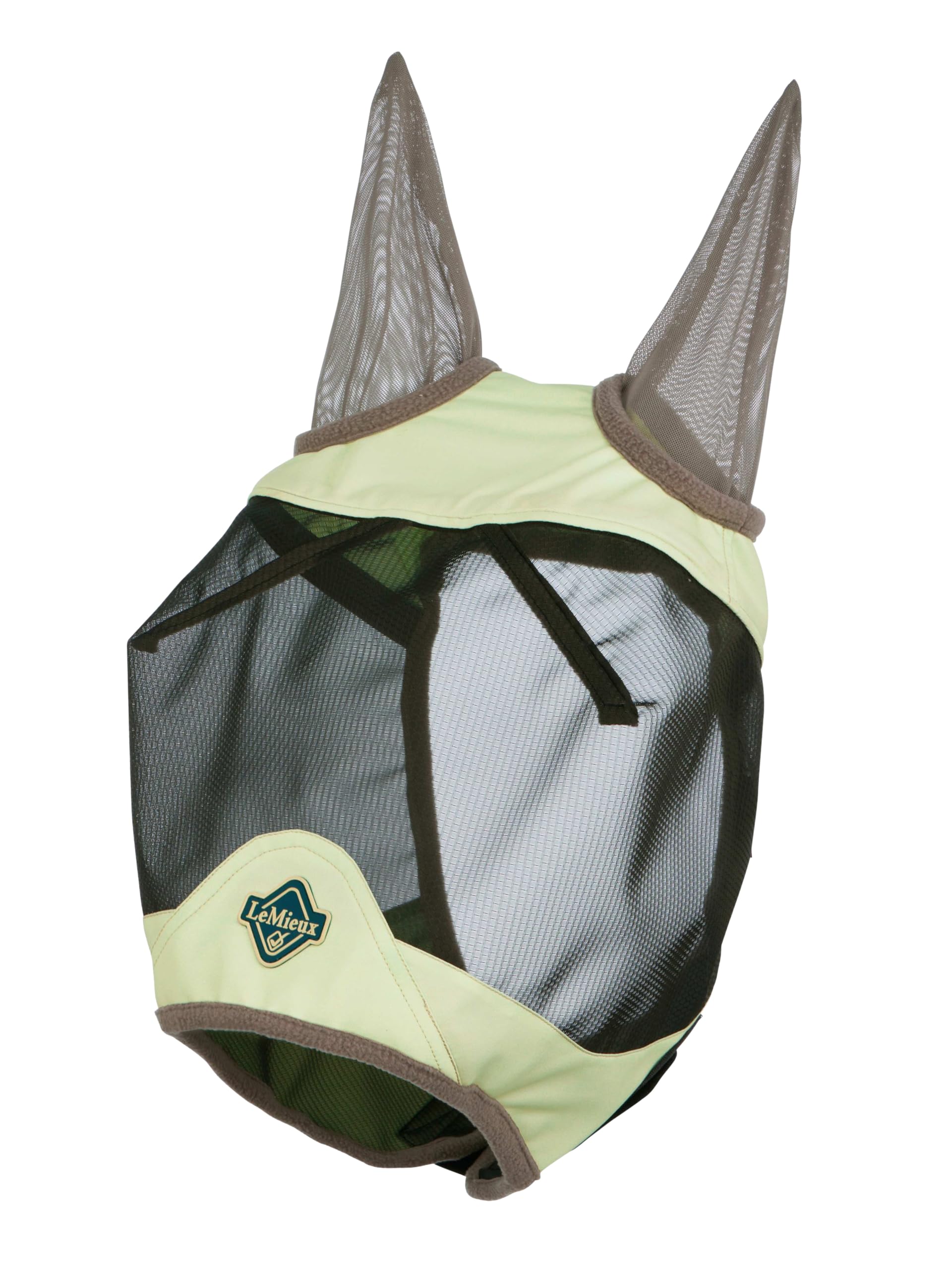 LeMieux Visor-Tek Half Fly Mask - Breathable Black UV Mesh - Soft Lining Strips - Macaron - Small