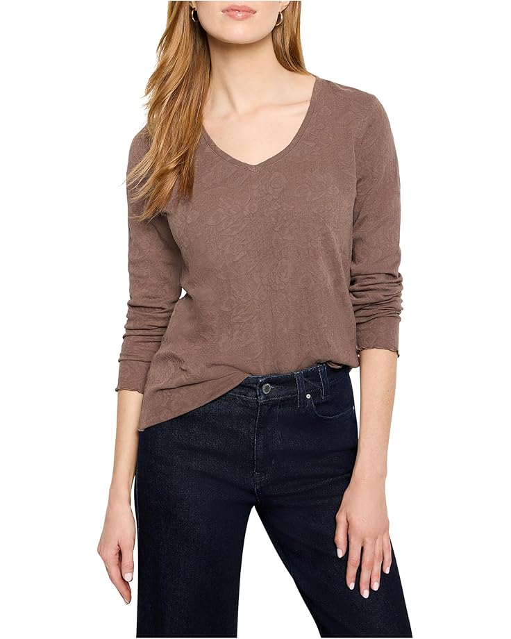 NIC+ZOE Lace Knit V-Neck T-Shirt - Main View