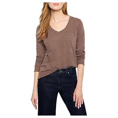 NIC+ZOE Lace Knit V Neck T Shirt Women