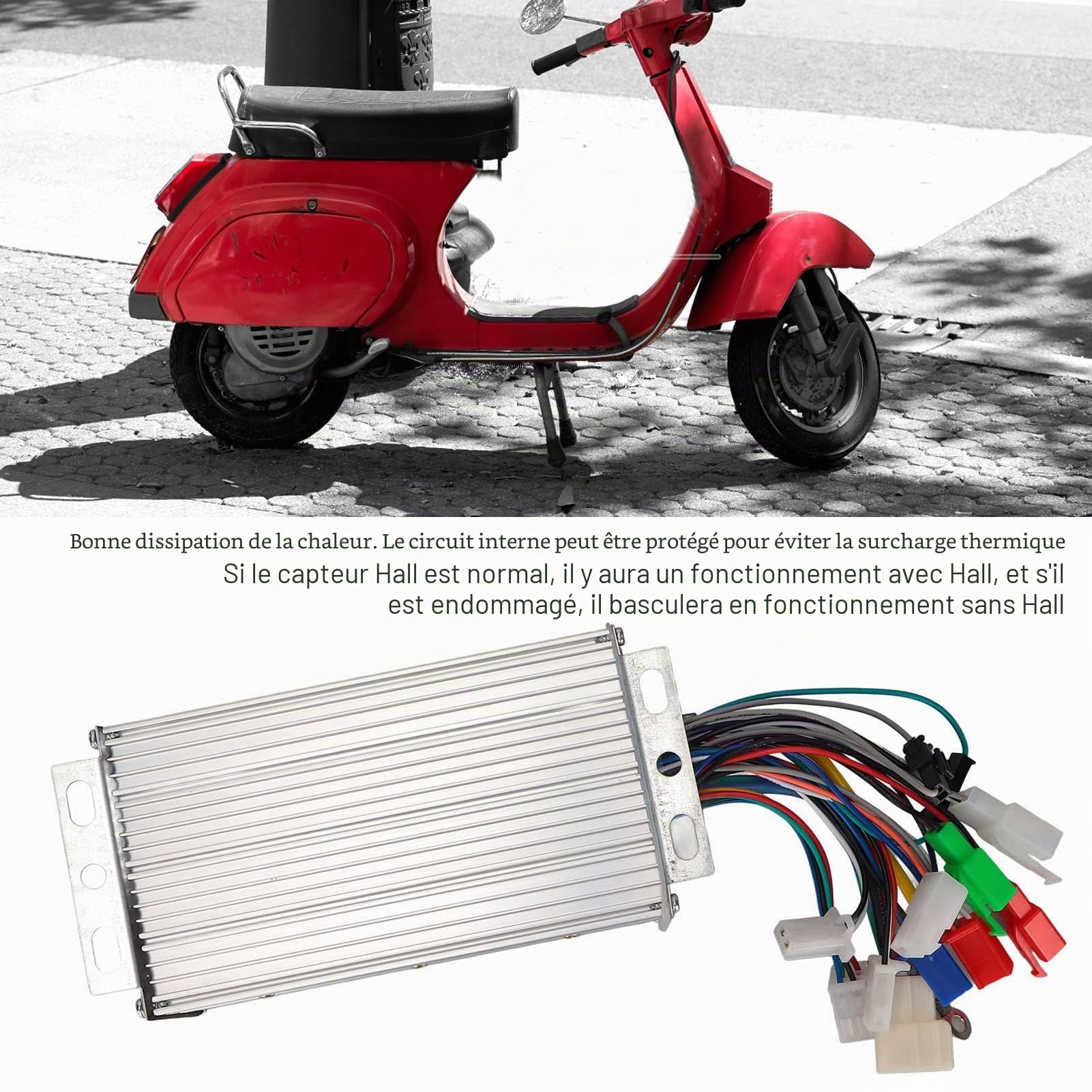 Fafeims Alomejor Contrôleur de Moteur sans Balais 36 V / 48 V, 500 W, Double Mode (Éco + Puissance), 12 Tubes MOSFET, Boîtier en Alliage d’Aluminium, Compatible Vélo & Scooter Électrique –