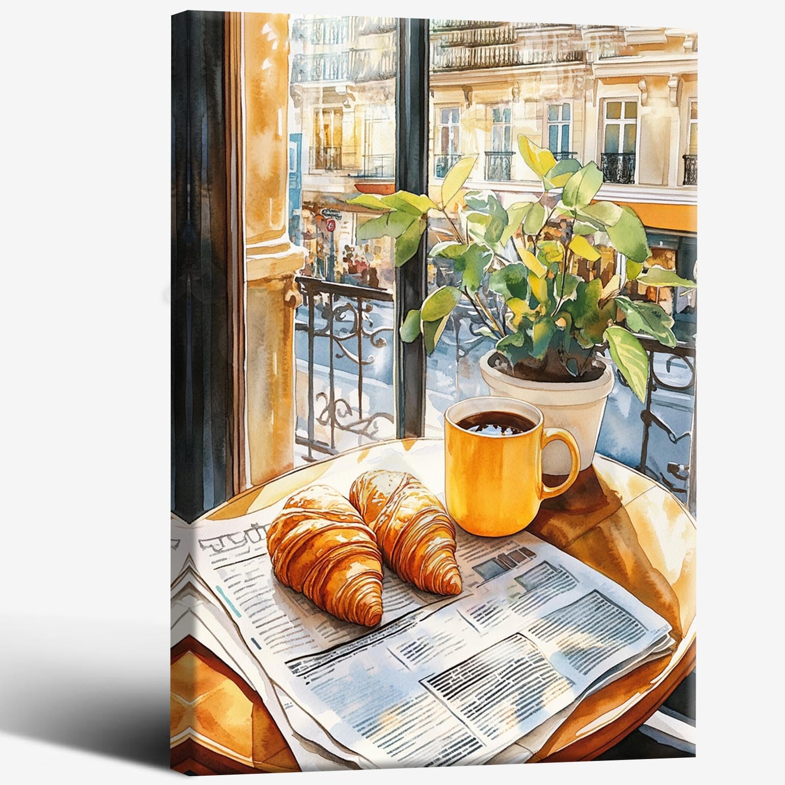 ECUASMR Croissant Print – Exquisite French Kitchen Wall Art and Coffee Bar Print – Charming Coffee Poster and Kitchen Prints for Enhanced Room Decor