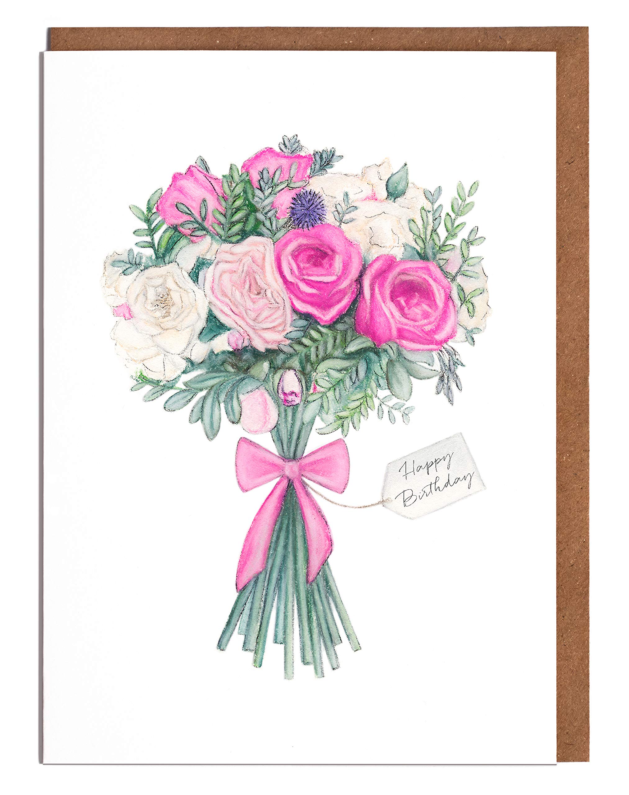 Lottie Murphy Floral Bouquet Birthday Card - 'Happy Birthday' - Female Birthday Card - Card for Her