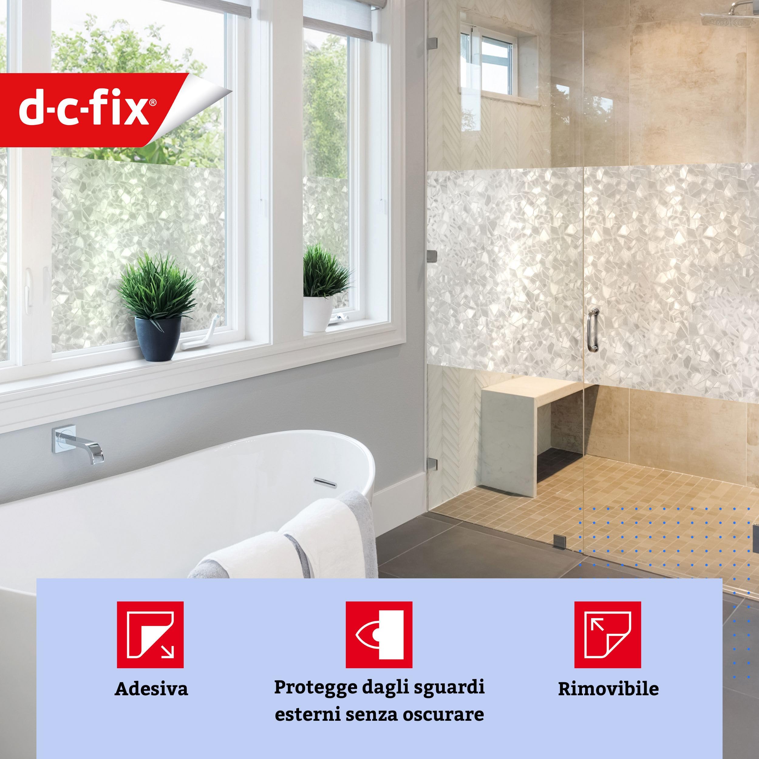 d-c-fix Pellicola per Finestra Splinter 45 cm x 2 m – Pellicola Oscurante Autoadesiva Opaca Decorativa