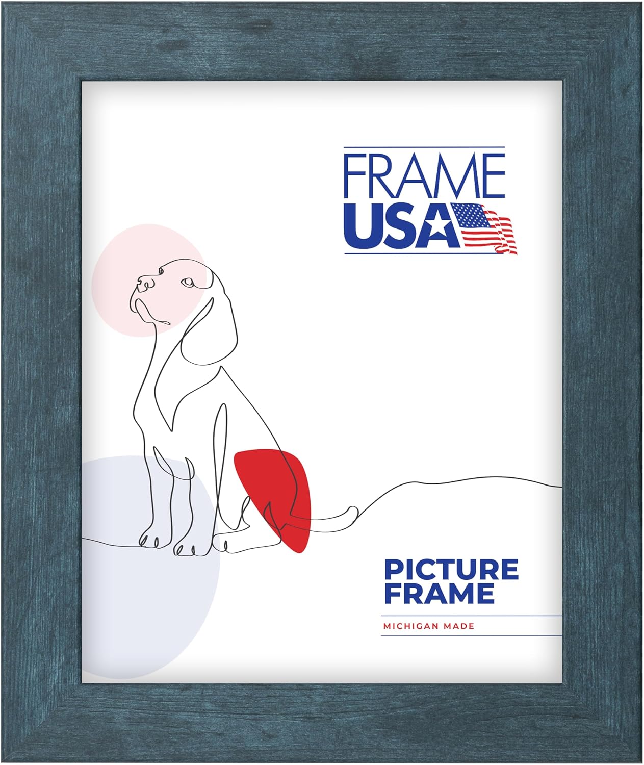 Frame USA 11x15 Picture Frame, Blue, Rustic Series, Wall Hanging Frame with High Clarity Glass