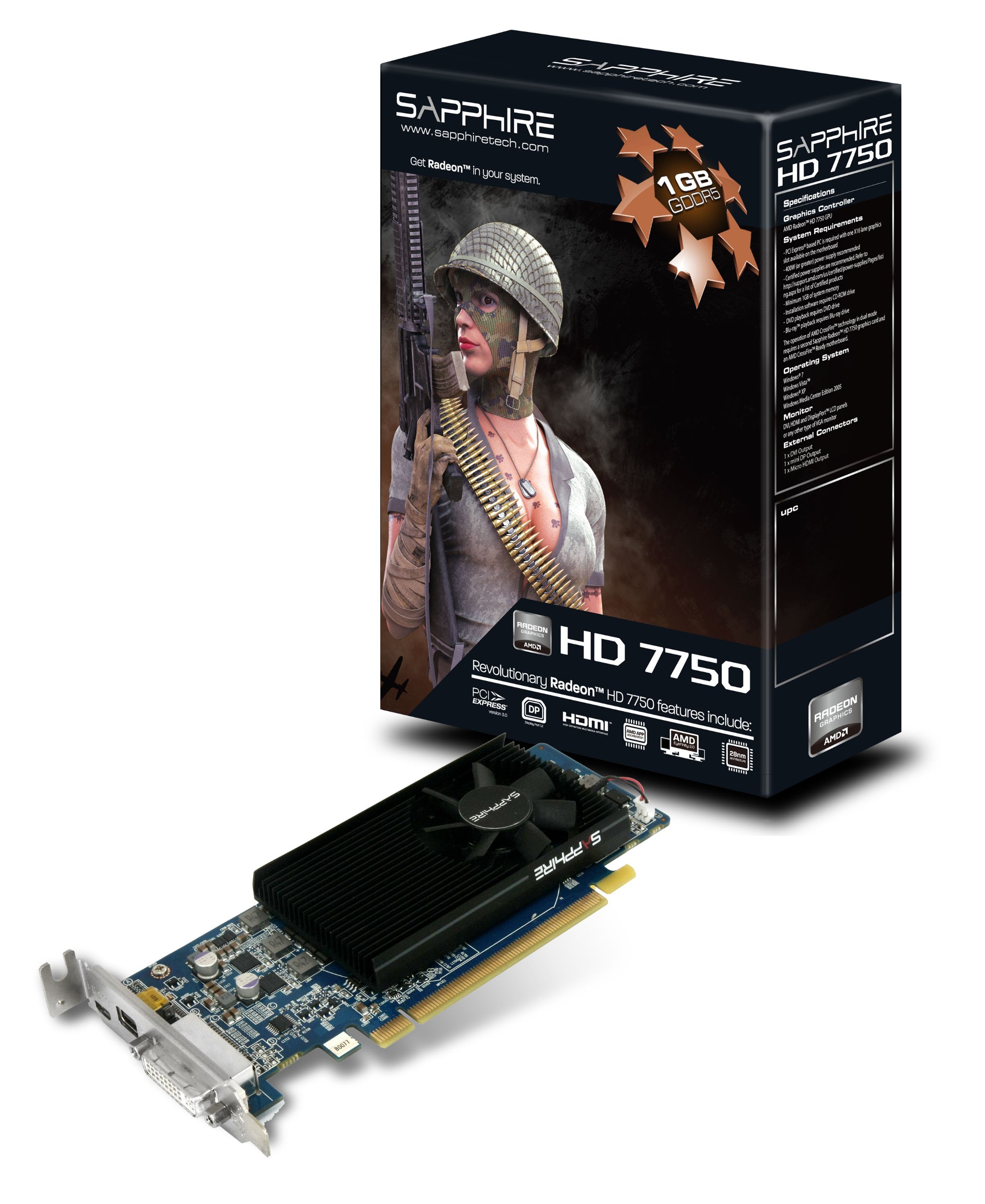 Amazon.com: Sapphire 100357LP Radeon HD 7750 1GB 128-bit GDDR5 PCI