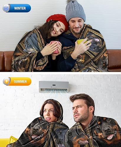 Miniatura 5 de Rottweiler - Manta de forro polar para sofá, súper suave y acogedora, manta ligera de felpa mullida para sofá, 50 x 60 pulgadas, regalo para los