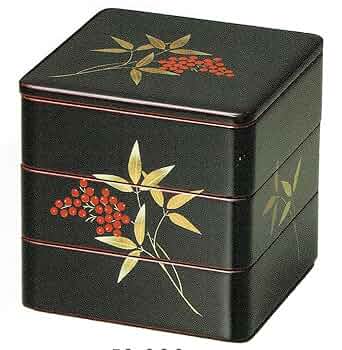 重箱　南天 山田平安堂 三段重 南天蒔絵 重箱/漆器/5.5寸 : 漆器 山田平安堂