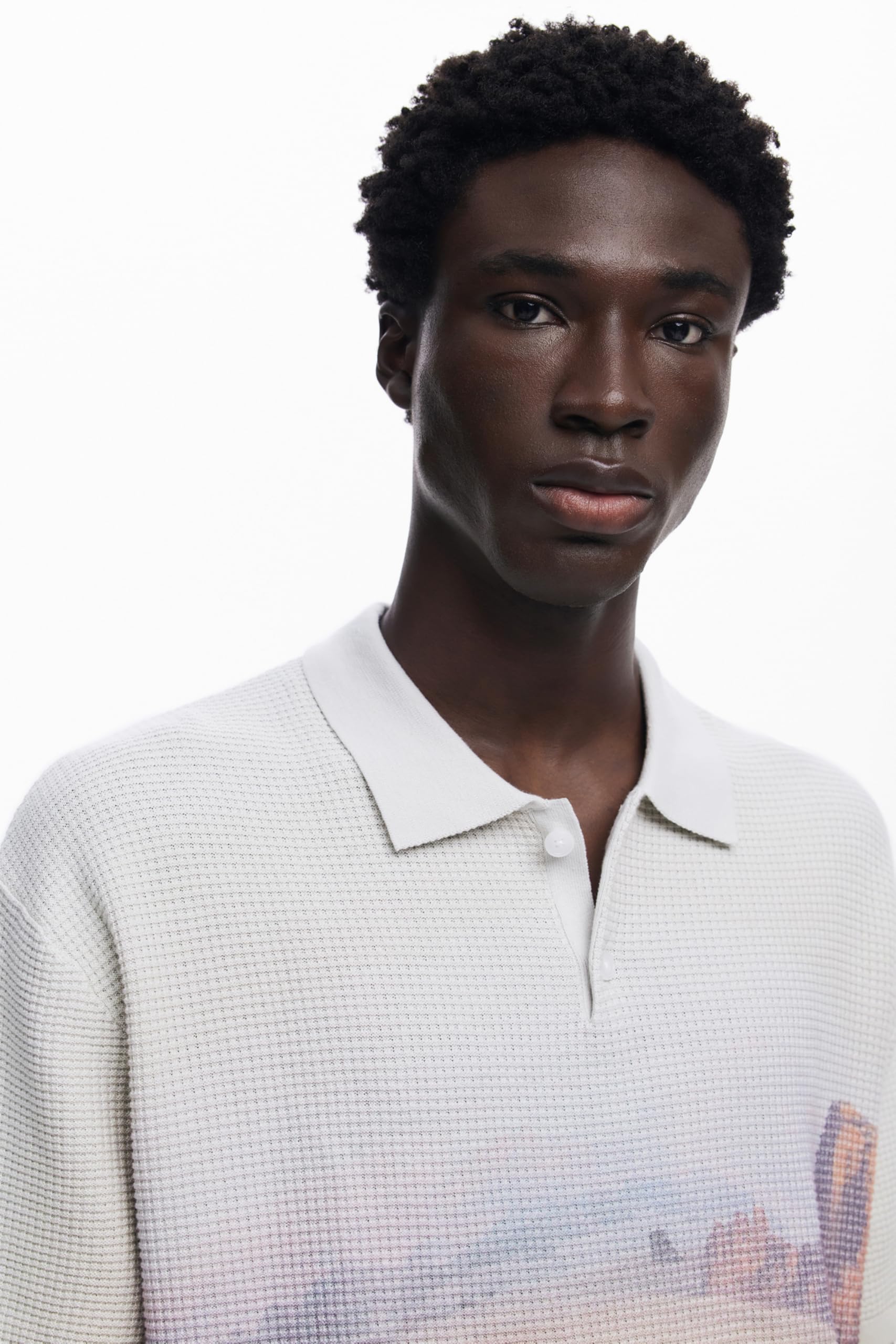 Desigual Man Knit Polo A Maniche Corte T-Shirt Uomo