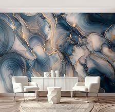 Wall Mural Peel and Stick Luxury Abstract Fluid Art Painting Alcohol Ink Technique Mixture Gray Wallpaper Self Adhesive Removable Large Wall Stickers Home Decor for Living Room Bedroom 69"x96"