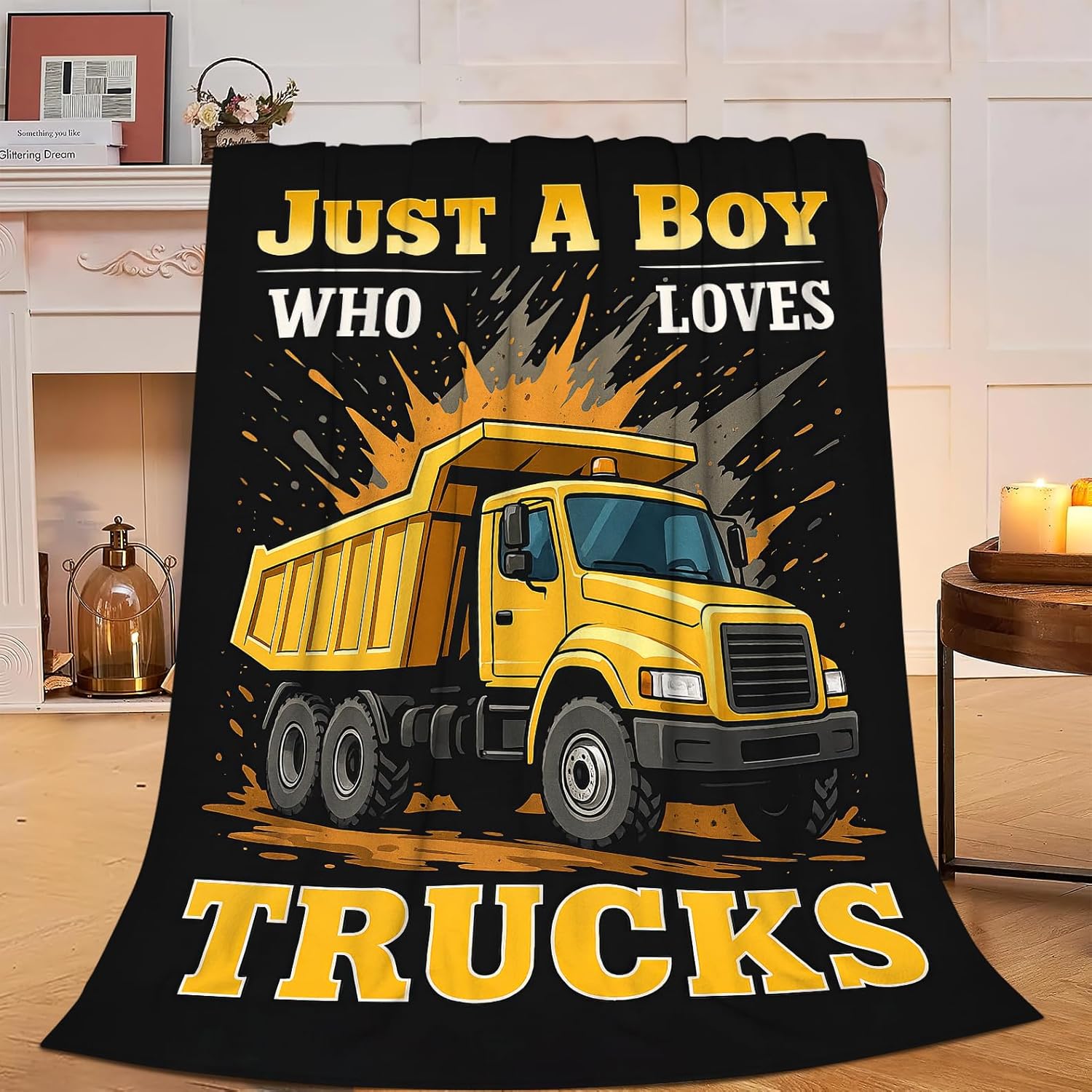 Truck Blanket Trucks Gifts for Boys Kids Throw Blanket Soft Cozy Fleece Fuzzy Plush Flannel Blankets for Women Girls Men Teens Adults 50"X40"