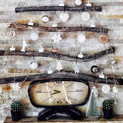 Miniatura 9 de Yardwe 18 piezas de mini árboles de Navidad artificiales de nieve helada árboles de Navidad botella de cepillo árboles para decoración de mesa