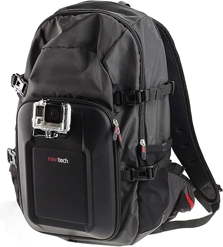 Navitech Mochila para cámara de acción y kit combinado de accesorios 50 en 1 con correa para el pecho integrada, compatible con cámara de acción DJI