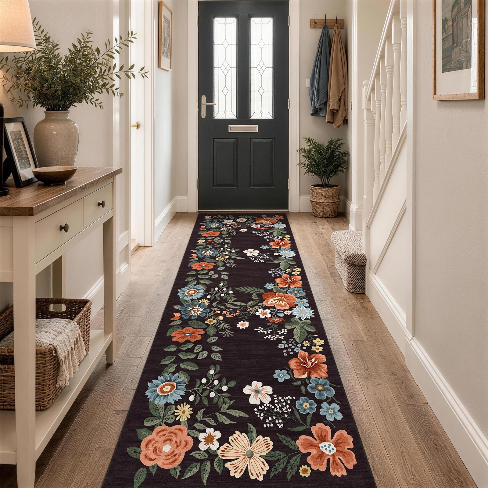 SOANNY Runner Rug, Washable Non Slip Hallway, Raven Black, 60x180cm โ image 1