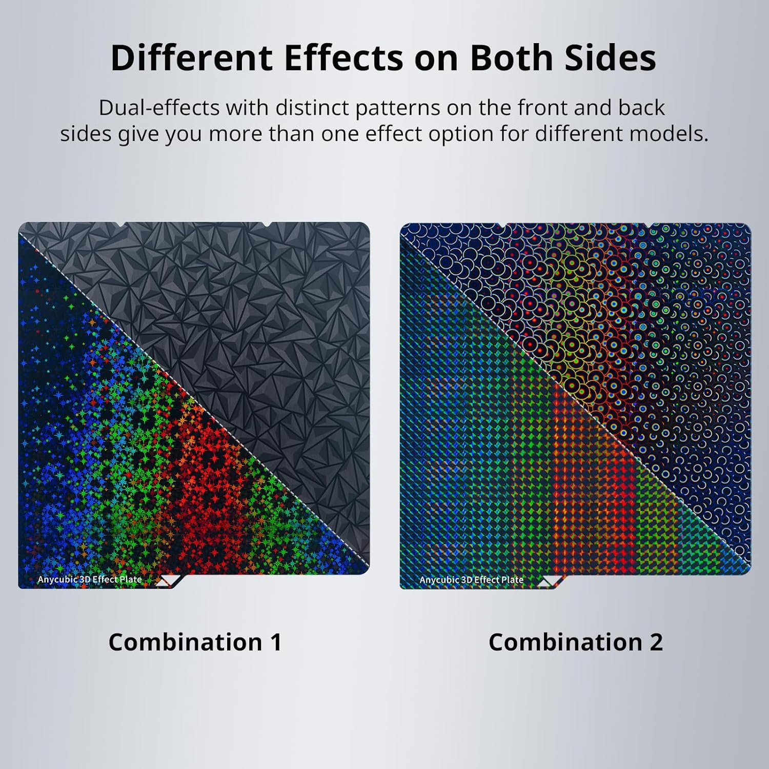 Anycubic Double Sided Textured PEI Build Effect Plate for Kobra S1/Kobra S1 Combo 3D Printer, Octagonal Star + Diamond Ball Pattern, Flexible Removal Spring Steel Plate 250x250mm