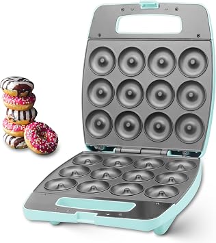 Bakers Friend Mini Donut Maker Machine, Bake 12 Mini Doughnuts, Maquina Para Hacer Donas, Perfect for Breakfast, Snacks, Desserts & More