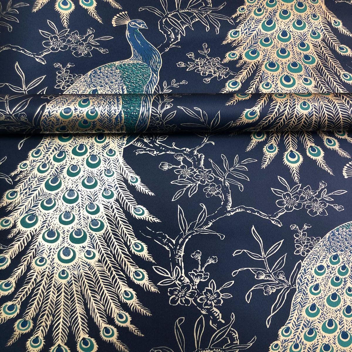 Rasch Wallpaper Peacock Navy 282992 Blue Wall Paper 282992