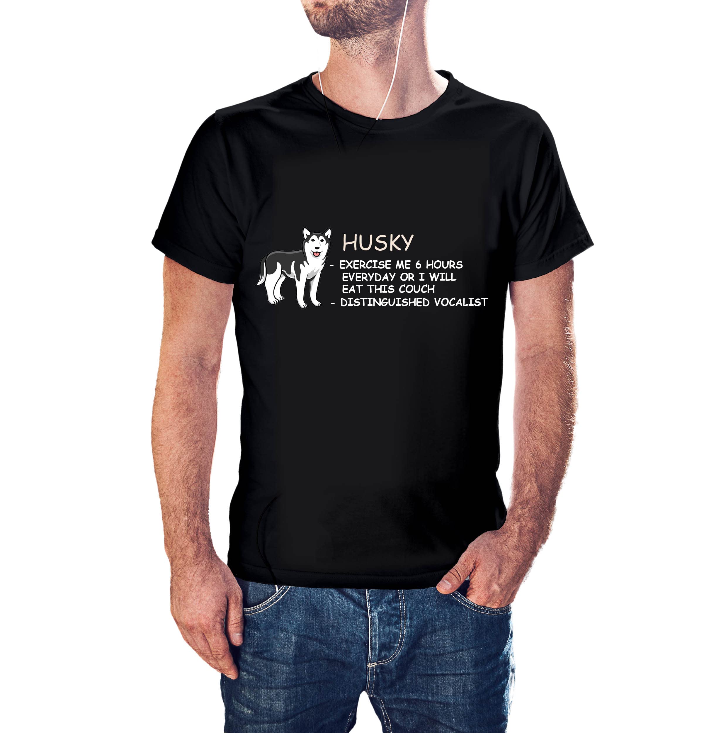 ZapCap Mart Husky Dog Skill Design 100% Cotton Round Neck Graphic Printed T Shirt for Men Women, Dog Lover t Shirt, Dog Pattern t Shirt, Pet Lover t Shirt. Black (B0C7LS6NDM) Amazon Price History, Amazon Price Tracker
