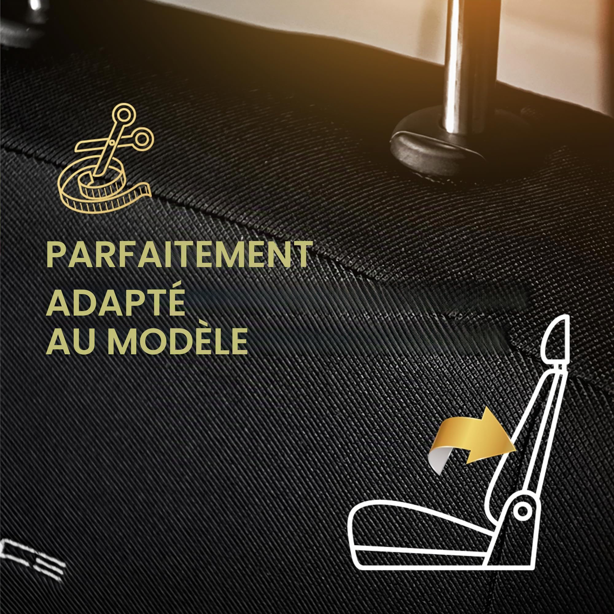 MOTOS Housse Siege Voiture Personnalisée pour Peugeot Partner II 2008-2018, Protection de siège de Voiture avec système de Coussins gonflables Actifs, idéale pour Les conducteurs, matériau à Trois co