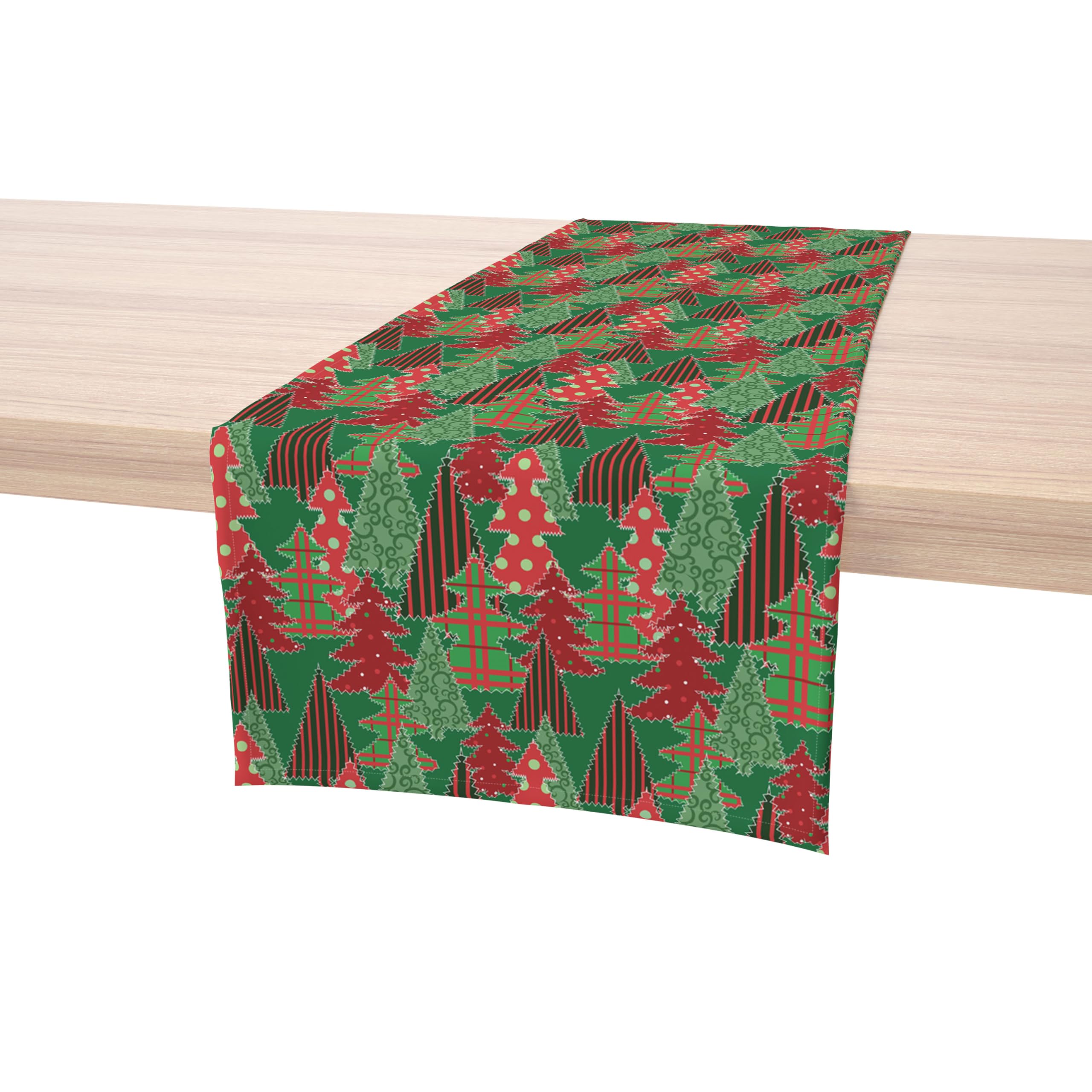 Winslow & Brody | 100% Cotton Table Runner | Christmas Patchwork | 16" x 72" | Deluxe and Extra-Wide | Made in The USA