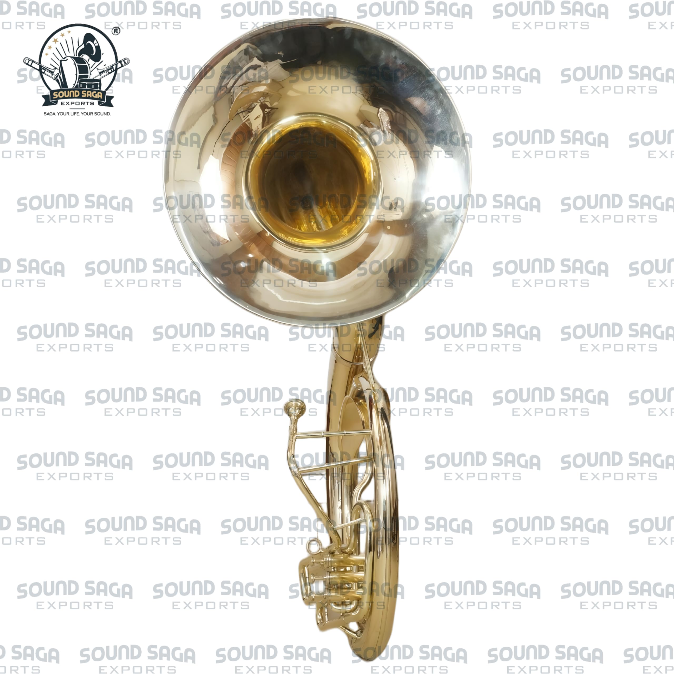 Sousaphon, 61 cm, handgefertigt, BB-Pitch, Premium-Messing-Qualität, inklusive Mundstück und Tragetasche (BRASS)