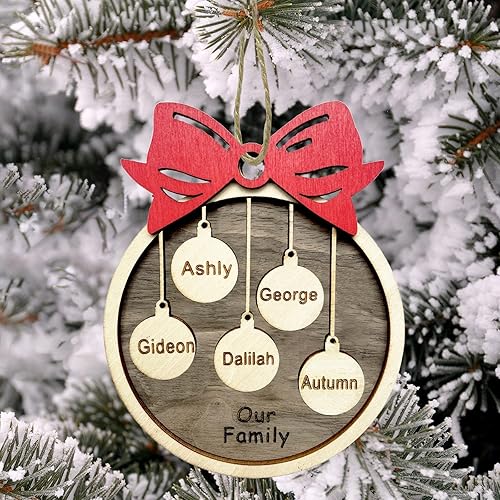 Miniatura 7 de 2023 Christmas Ornaments Personalized Christmas Family Name Ornaments,Custom Stocking Wooden Christmas Ornaments Family Of 2345678,Customized Xmas