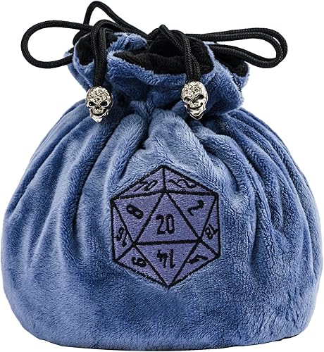 Miniatura 34 de Bolsas grandes para dados D&D con bolsillos, bolsa de almacenamiento verde con logotipo D20 para dados de juego de rol DND