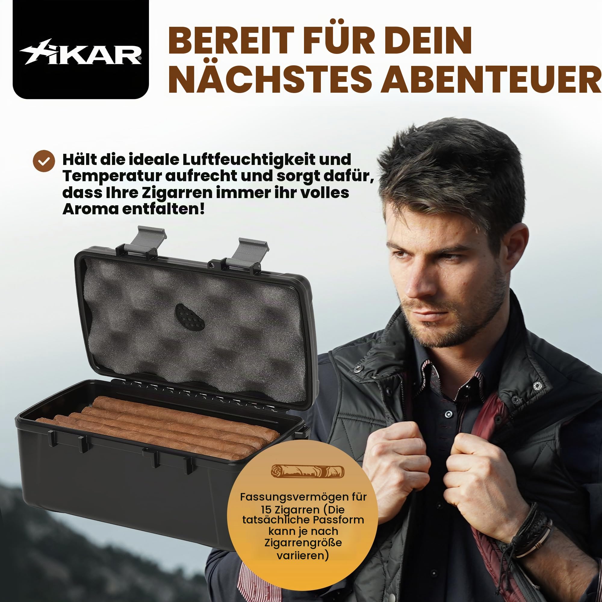 Xikar Reise-Humidor 15 Zigarren 215XI mit Boveda