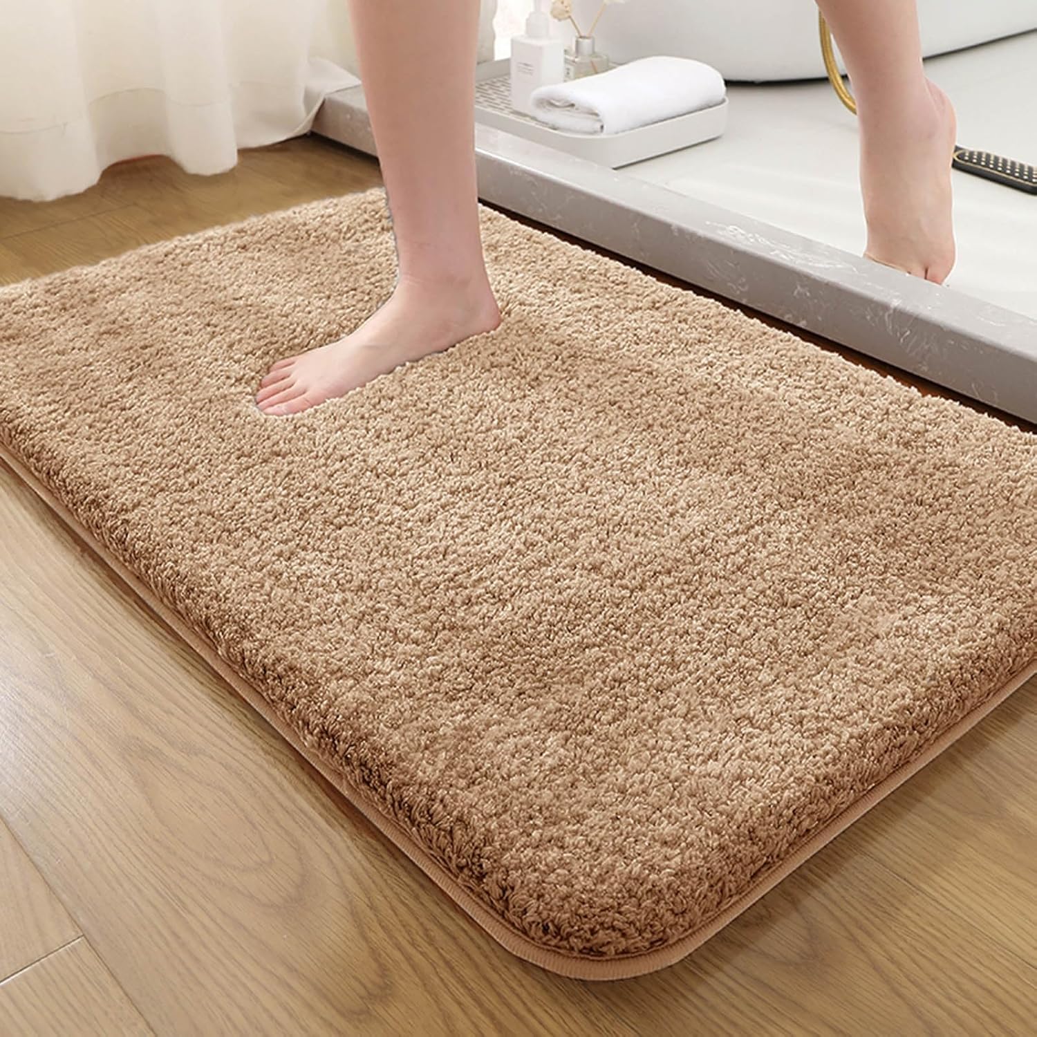 HOWNICE Doormat for Bedroom,Bathroom,Kitchen,Living Room,Room Mats,Home Entrance Foot Mats,Floor mat,Main Door,Non Slip,Door Mate,Soft,Fur,Door Matt,Rugs,Bathmat (Bathroom Mat Gold, Medium)-image-24