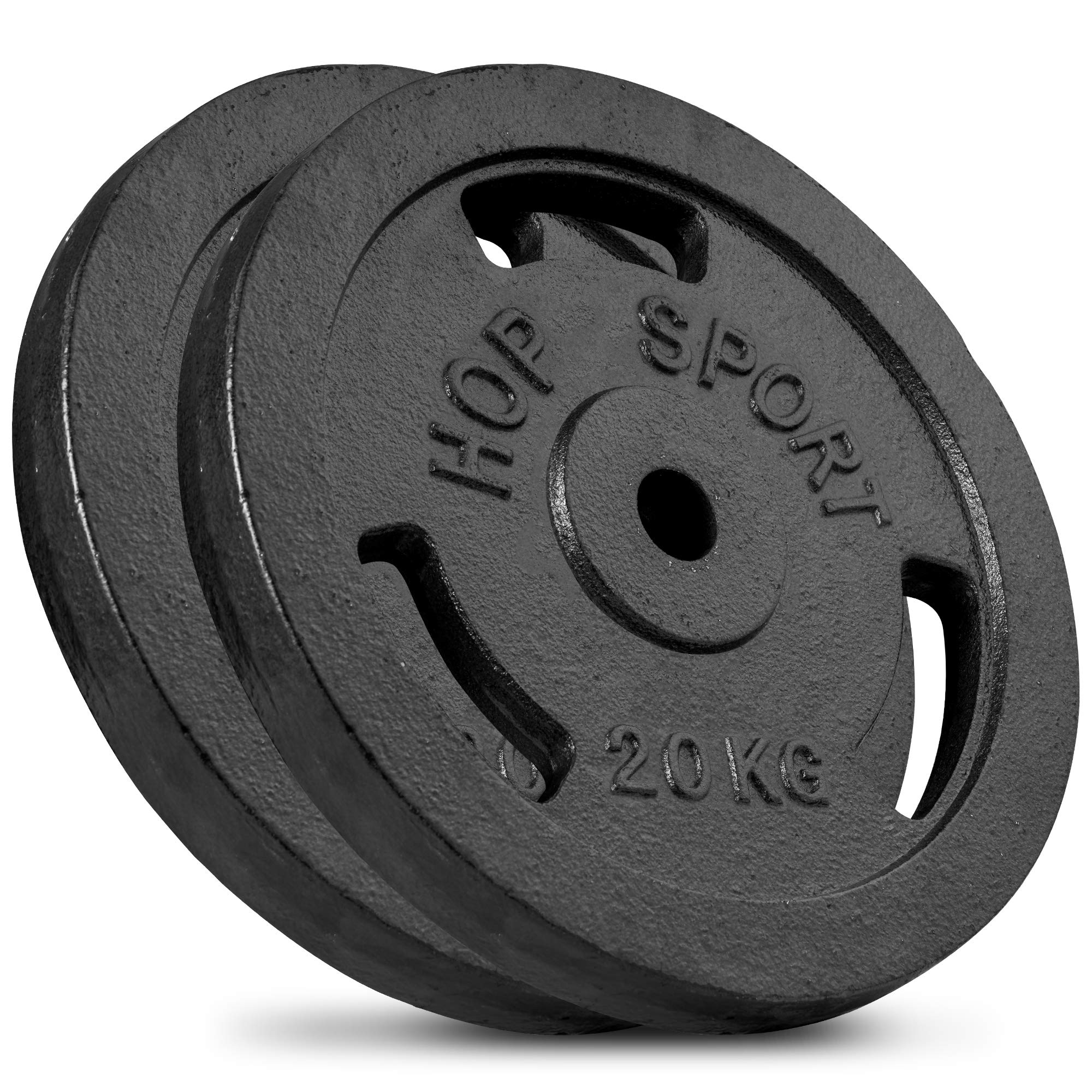 Hop-Sport 40 kg Gusseisen Hantelscheiben 30mm - Guss Gewichte Hantel Sets zur Auswahl: 4x10kg / 2x20kg / 4x5kg+2x10kg - 30/31 mm Bohrung