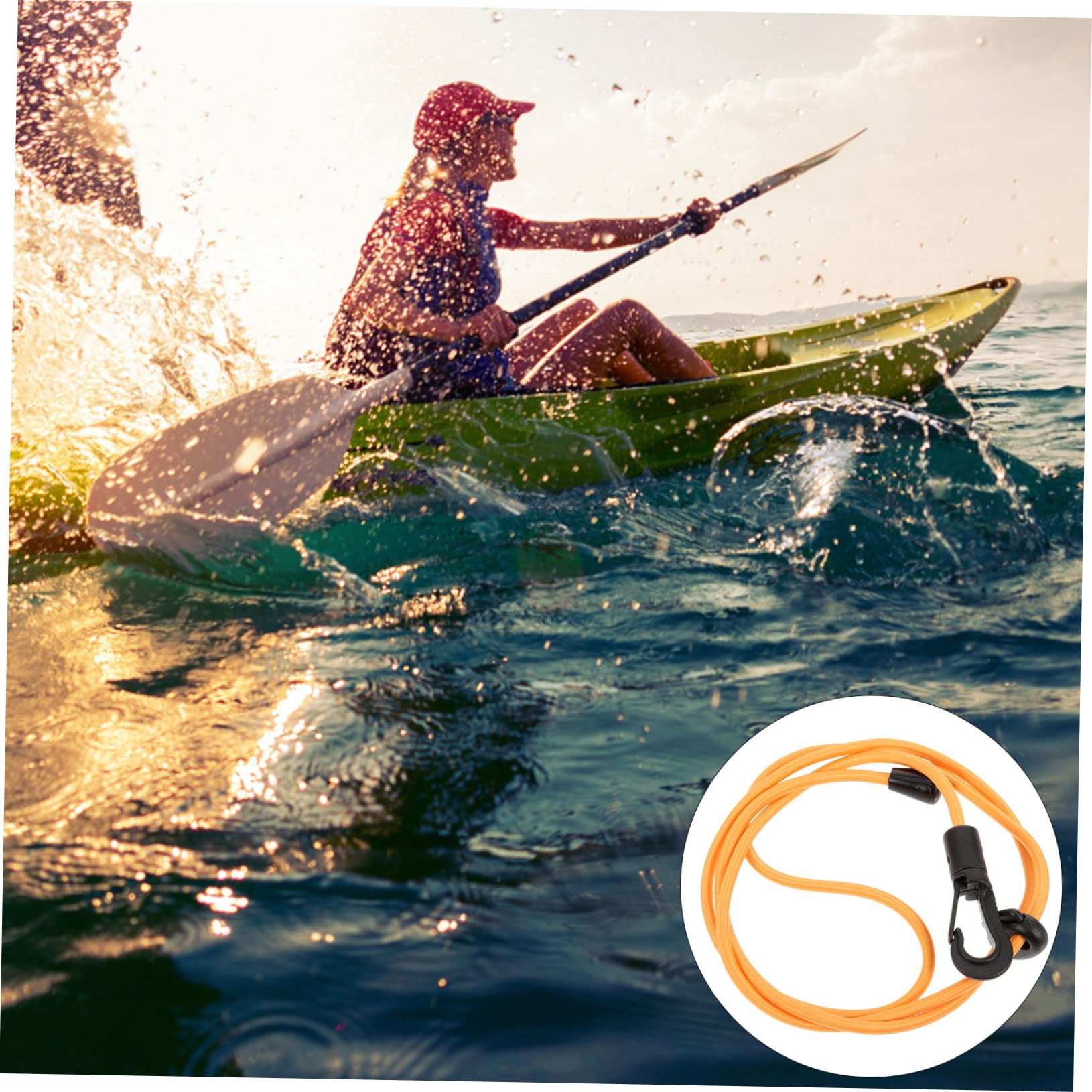 Yardwe 5pcs Kayak Safety Rope Elastic -Loss Strap Buckle for Canoe Sup Surfboard Tie Down Holder for Outdoor Equipment